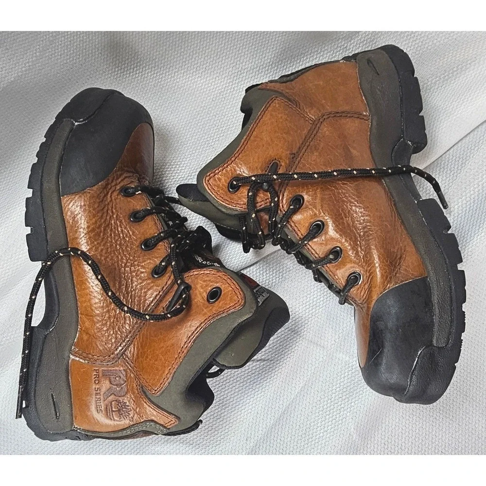 Timberland PRO‎ Series Mens Brown Leather Safety Toe Work Boots